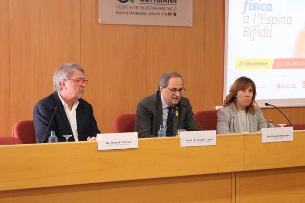 Se celebra la jornada "Actividad Física en la Espina Bífida" en el Institut Guttmann, con la presencia del presidente de la Generalitat, Quim Torra.