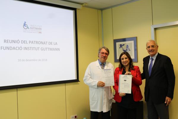 El Institut Guttmann recibe el reconocimiento de AENOR por su gestión socialmente responsable
