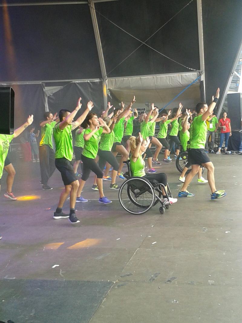 fotografías del escenario del Fitness Day, en el cual participaron 2 ex pacientes del Institut Guttmann